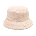 thumbnail image 4 of Xijirk Womens Fuzzy Bucket Hat with Wide Brim Warm Solid Color Winter Hat for Travel Shopping Outdoor Daily Casual Wear,Beige,One Size, 4 of 4