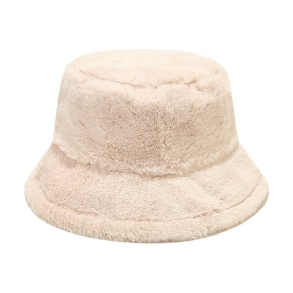 HNMKIU Solid Color Fisherman Hat Adjustable Warm Bucket Hat for Autumn Winter Outdoor Activities Hats for Men Beige,One Size