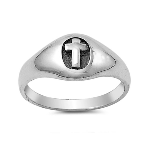 Sterling Silver Women's Cross Ring 925 Band 9mm Jewelry Female Male Unisex Size 10