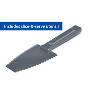 Mainstays Dessert Carrier, Rectangular Design, Clear Plastic with Dark Gray Handle and Clasps, Includes Slice-and-Serve Utensil (1 Each) 18 x 12 x 4.3