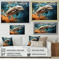 thumbnail image 4 of Designart "Symphonic Dolphin Dance" Animals Dolphin Floater Framed Canvas Prints, 4 of 5