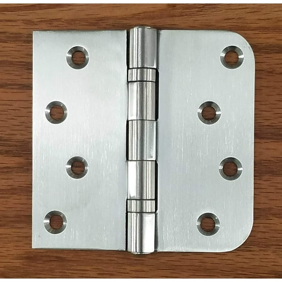 Stainless Steel Ball Bearing Door Hinges - 4" Inch with 5/8 Inch Square Corners - NRP - 3 Pack