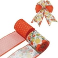 thumbnail image 6 of Wired Ribbon Orange Yellow Lemon Ribbon for DIY Bow Wreaths Decoration 2 Rolls(2.48in×5yd）, 6 of 6