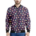 thumbnail image 3 of Chaqueta con cremallera con estampado 3D de cupcakes de dibujos animados para hombres y mujeres, sudadera con gráfico de comida, chaqueta bomber informal para niños, abrigo suelto de manga larga, 3 of 5