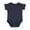 Denim, variant on Infant 100% Cotton Jersey Lap Shoulder Short Sleeve Bodysuit, White, Newborn