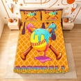 thumbnail image 4 of meiyoeat Softball Ice Cream Bed Sheets for Girls, Candy Baseball Bat Drip Full Size Sheets, 4pcs, 1 Flat Sheet, 1 Fitted Sheet and 2 Pillowcases, 4 of 5