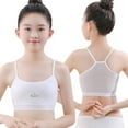 thumbnail image 4 of Wuxian Girls Bras Spaghetti Strap Y Back Training Bras For Teens Racerback Yoga Bra Comfort Crop Top Lightweight Seamless Kids Bra,White, 4 of 4