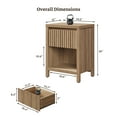 thumbnail image 5 of SICOTAS 26" Tall Farmhouse Nightstand Set of 2 with Drawer, Modern Beside Table with Minimalist Fluted Design & Handle-Less Storage Engineered Wood Bed Side Table for Bedroom, Natural Oak, 5 of 11
