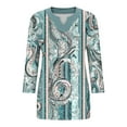 thumbnail image 5 of Yuanlook Womens Plus Size Tops 3/4 Length Sleeve Blouses V Neck Shirts Casual Loose Tunic Tops - Light Blue - XXXXL, 5 of 5