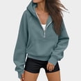 thumbnail image 2 of Quarter Zip Hoodies for Women, Travel Hoodie, Soft Hoodie, Camping Outfits, Y2k Casual, Oversized Hoodie, Long Sleeve Shirts, Winter Clothes, Lightweight Hoodie, 2 of 4