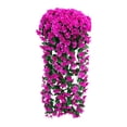 thumbnail image 2 of Guirnalda colgante de flores artificiales de violeta con orquídeas de seda, arreglo floral decorativo reutilizable para bodas, eventos, decoración del hogar y jardín., 2 of 6