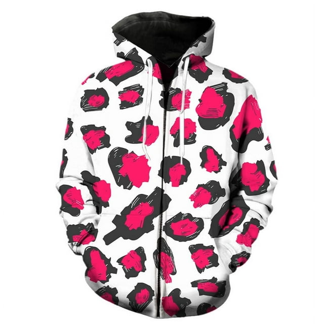 Sudadera con cremallera y estampado de leopardo en 3D para hombres y niños, sudaderas con gráficos de animales estilo Harajuku, sudaderas casuales holgadas con capucha para la calle.