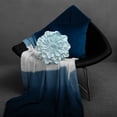 thumbnail image 2 of JWH 3D Handmade Round Decorative Flower Throw Pillow Cover with Filler Small Circular Soft Velvet Pillows for Living Room,Bedroom and Hotel in Sky Blue 14inch, 2 of 7