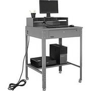 Global Industries 319392 Shop Desk with Pigeonhole Compartments, Flat Top 34.5 x 30 in. - Gray
