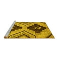 thumbnail image 2 of Ahgly Company Machine Washable Indoor Round Oriental Yellow Modern Area Rugs, 7' Round, 2 of 4