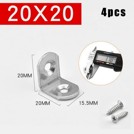 

4Pc Stainless Steel Corner Braces Brackets Right Angle L-Shape Brace Brackets