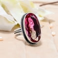 thumbnail image 2 of Bi-Colour Tourmaline 925 Sterling Silver Ring, 25X13 mm Oval Gemstone Ring, Purple & Pink Ring, Christmas Gift, Unique Jewelry Ring, Adjustable Ring V, 2 of 5