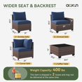 thumbnail image 2 of Aoxun Patio Furniture Set, 6 Pcs Outdoor Patio Furniture Sets with 4in Thicken Cushion, Widen Armrests Wicker Outdoor Sectional for Backyard (Waterproof Cover Include), 2 of 6