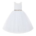 thumbnail image 2 of Ekidsbridal White V-Back Lace Tulle Tutu Flower Girl Dresses Christening Princess Pageant Wedding 212R2 3, 2 of 3