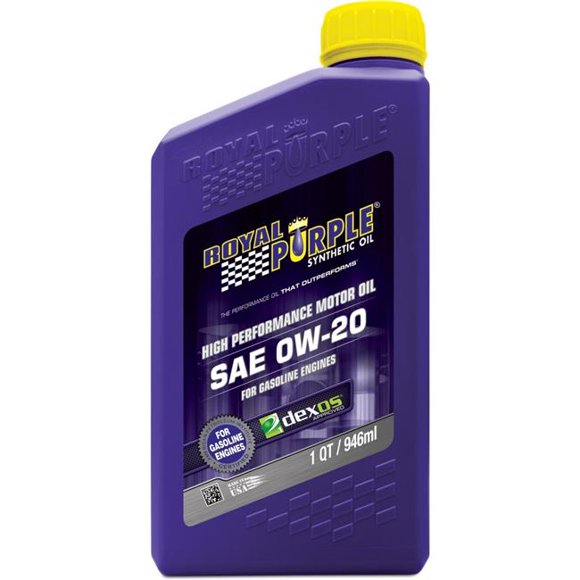 Royal Purple ROY06020 1 qt SAE 0W-20 High Performance Synthetic Motor Oil - Case of 6