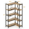 thumbnail image 3 of Casaottima Corner Bookshelf 5 Tier, 57 Inches Reversible Book Shelf for Living Room,  Wooden Bookcase with Open Shelves and Metal Frame for Bedroom, Home Office, Kitchen, Rustic Brown, 3 of 8