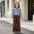 thumbnail image 2 of ZIXKCGDSE Girls School Outfit Color Block Button Down Shirt and Wide Leg Pants Fall Clothes Size 11-12 Years, 2 of 5
