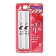 Softlips Lip Protectant Balm, Sunscreen SPF 20, Cherry, Twin-Pack