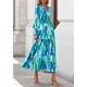 thumbnail image 4 of Vestido PRETTYGARDEN 2025 Floral Maxi de Manga Larga Azul M, 4 of 8
