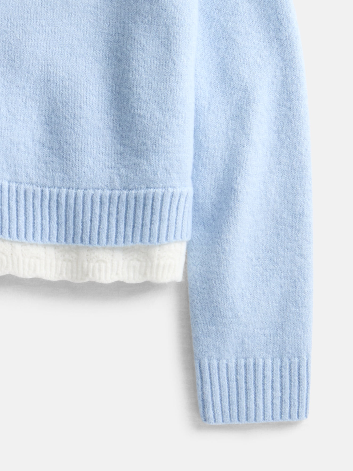 Wonder Nation Girls Pointelle Trim Sweater with Long Sleeves, Sizes 4-18