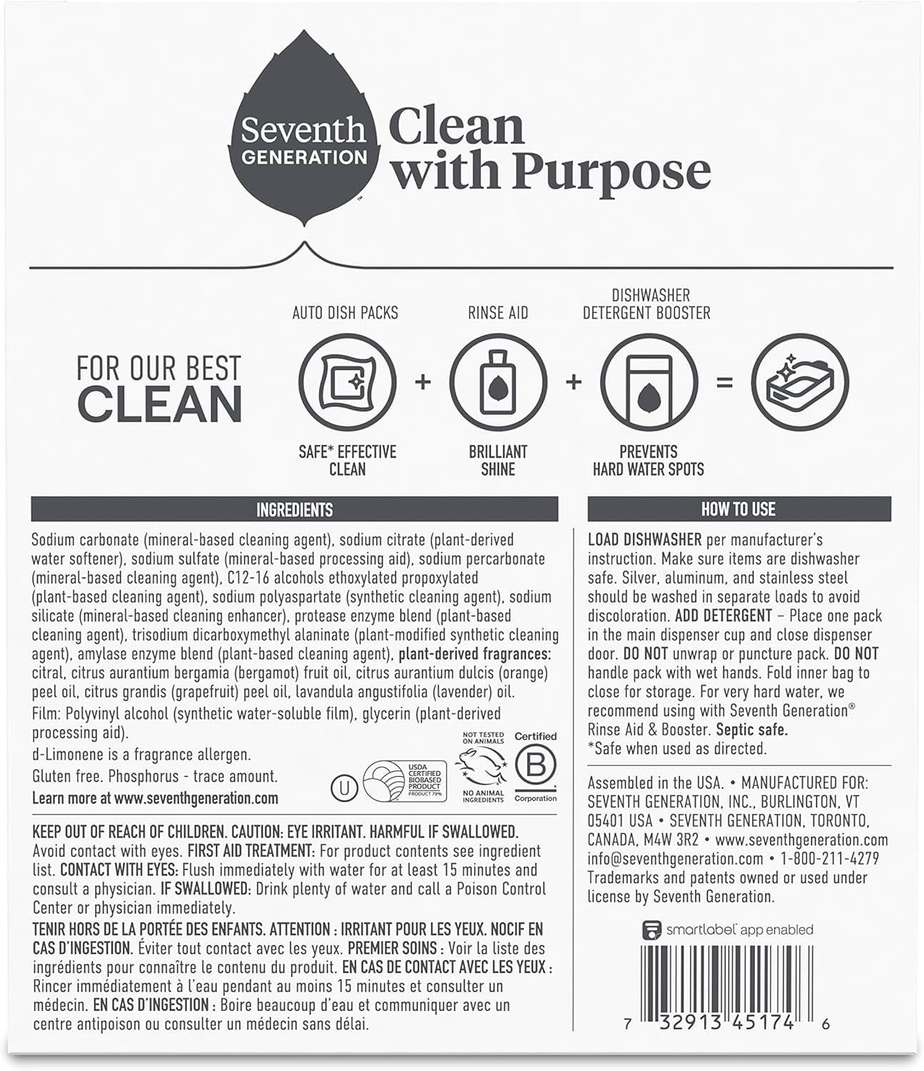 Power Plus Dishwasher Detergent Packs, Fresh Citrus Scent, 40 Count, Pack of 2 for Sparkling Dishes, Dishwasher Tabs