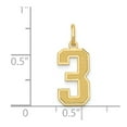 thumbnail image 2 of 14k Yellow Gold Medium Satin Number 3 Charm - .7 Grams - Measures 20.2x8.5mm, 2 of 2