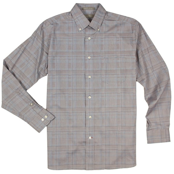 Cremieux Easy-Care Men's Long Sleeve Shirt with Super Soft Cotton and Stretch Spandex, Regular Sizes (Blue 408, Medium, M)