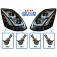 thumbnail image 5 of Kozak Headlight Set Compatible with Volvo VNL 2004-2017 - Left & Right with H7 LED Bulbs, Chrome Trim, Wipers, Vest, 5 of 12