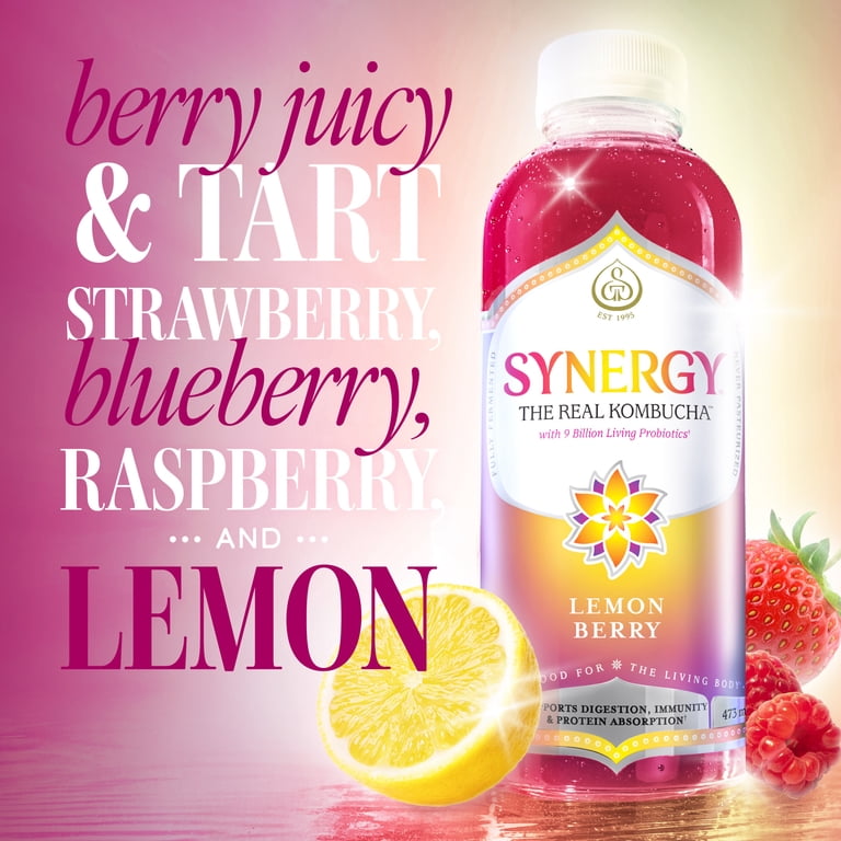 Synergy Lemon Berry Kombucha 16 fl oz - Walmart.com