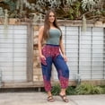 thumbnail image 4 of Happy Trunks New Harem Pants Womens Plus Hippie Bohemian Yoga Elephant - High Waisted Baggy Pants for Women (Small, Purple Honeycomb), 4 of 7