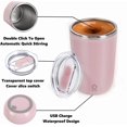 thumbnail image 3 of CHAO Taza autoagitadora rosa Taza de café magnética automática de acero inoxidable Taza mezcladora eléctrica Taza agitadora de viaje para oficina en casa Adecuada para café/leche/choco caliente, 3 of 5