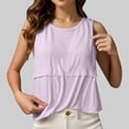 thumbnail image 2 of Gelikeya Womens Nursing Tank Tops for Breastfeeding Summer Detachable Chest Pad Maternity Shirts Double Layer Pregnancy Clothes Purple, Size XXXL, 2 of 5