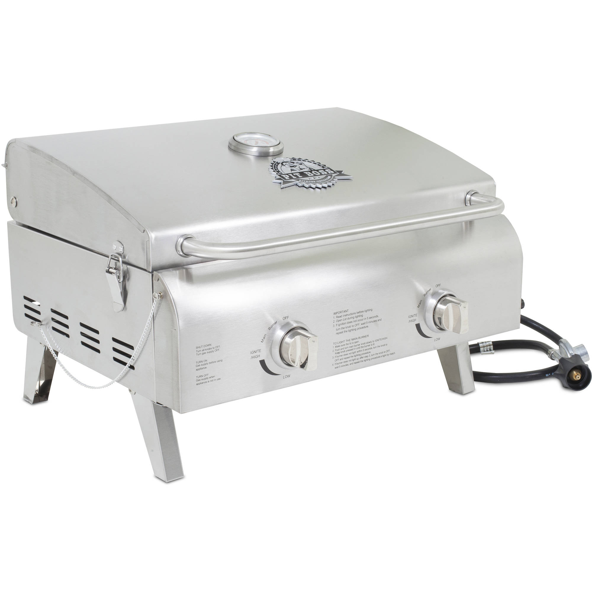 Pit Boss 2-Burner Portable Gas Grill, Stainless Steel - image 2 of 5