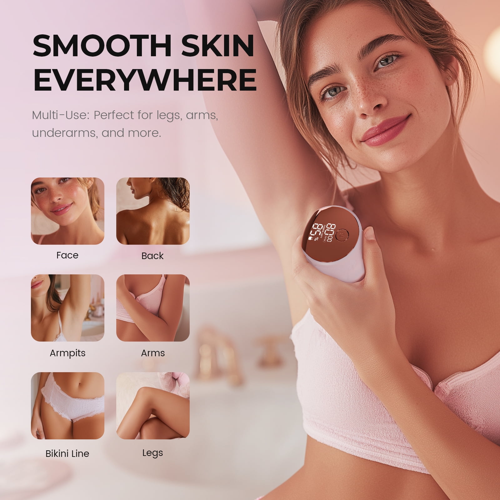 PRITECH Electric Razors for Women, Easy-Clean 6D Body Shaver, Wet & Dry Waterproof Bikini Trimmer, Lady Hair Removerfor Face Legs, and Arm (Pink)