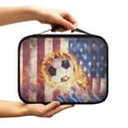 thumbnail image 2 of FKELYI PU Leather Bible Cover with Handle Book Cover Zippered Church Bible Bag for Prayer American Flag Grunge Fire Football Print Christian Bag Book Carrier Organizer Holder, 2 of 6