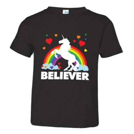 

PleaseMeTees™ Toddler Believer Unicorn Rainbow I Believe Brony HQ Tee