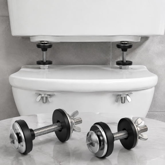 Toilet Tank to Bowl Bolts Kit, 2-Piece Stainless Steel Toilet Screws with Wing Nuts, Washers and Gaskets