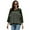 #1 Army Green, variant on Women Sweaters 3/4 Sleeve Striped Printed Oversized Sweaters Casual Crewneck Lightweight Knit Tops Size XL