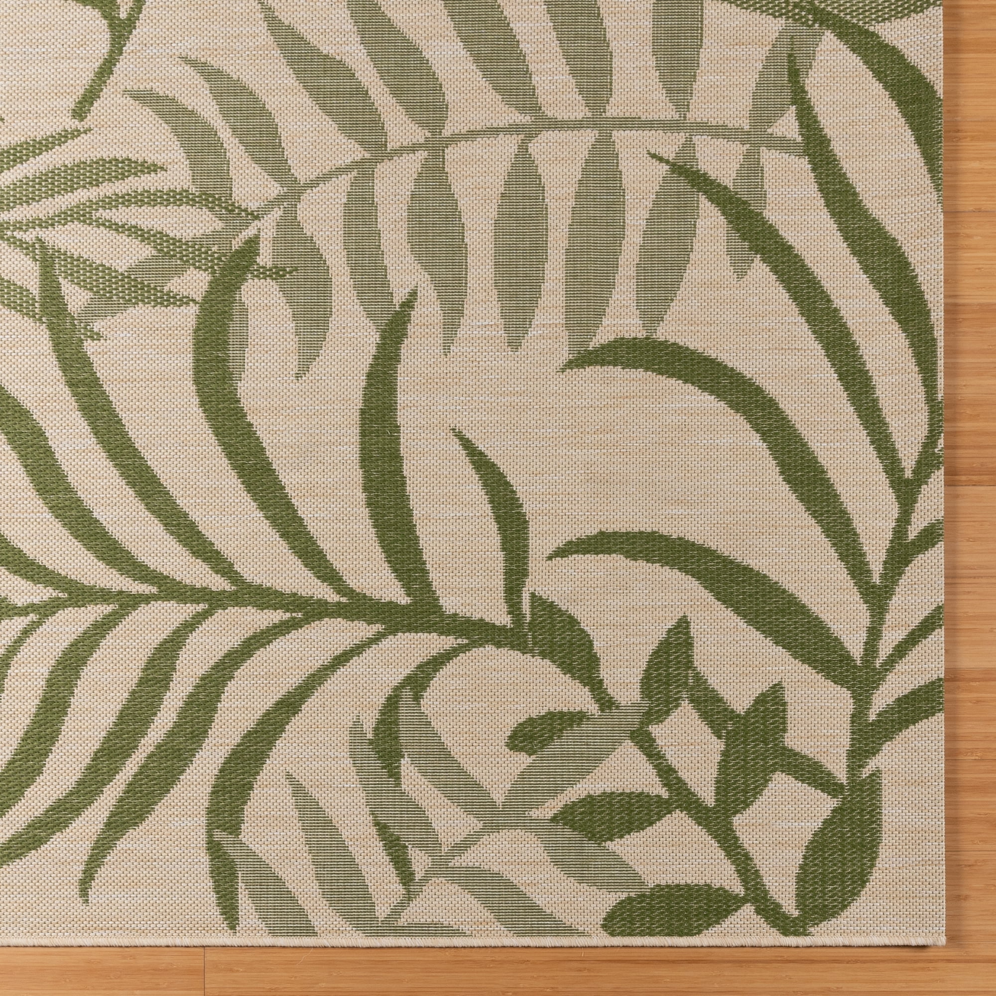 Gertmenian Paseo Akimbo Coastal Floral Sand Palm Outdoor Area Rug, 5x7