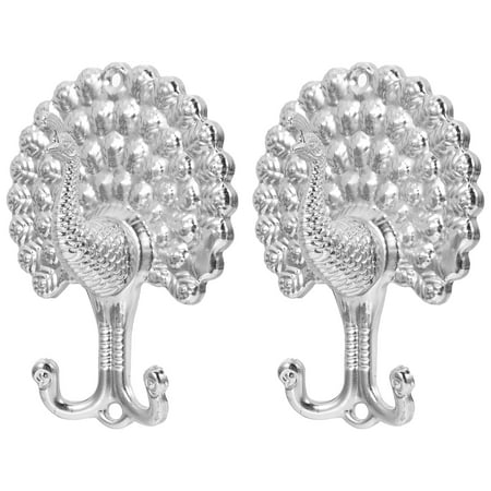 

Hat Hooks Towel Curtain Wall Mounted Decor Peacock Simple Tiebaks Multipurpose Wrought Iron