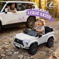 thumbnail image 6 of 24V Ride On Car for Kids, Lexus GX550 2 Seater Powered Ride on Toys with Remote Control, 4 Wheels Suspension, Bluetooth, Music, LED Lights, Kids Electric Car for Boys Girls Ages 3-8, White, 6 of 8