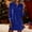 Blue, variant on Velvet Dress for Women Christams Long Sleeve Button Sequin Dresses (Blue XXXS)