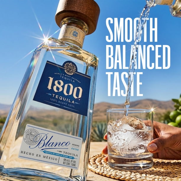 1800 Tequila Blanco, 750 ml, 40% ABV - Perfect for Your Bar