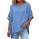 thumbnail image 1 of Mujeres Tops Color Sólido Manga Corta Malla Empalme V-Cuello Blusa Casual, Tops de Verano de las Mujeres, 1 of 8