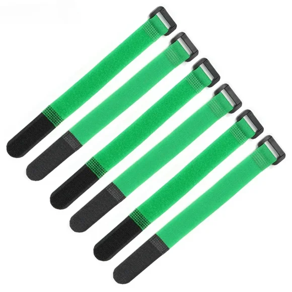 Cable Tie Fishing Rod Non-slip Firm Reverse Buckle Green Fishing Tackle Rod Holder Accessories Reusable Self Adhesive Ties 20x500mm 30 pieces